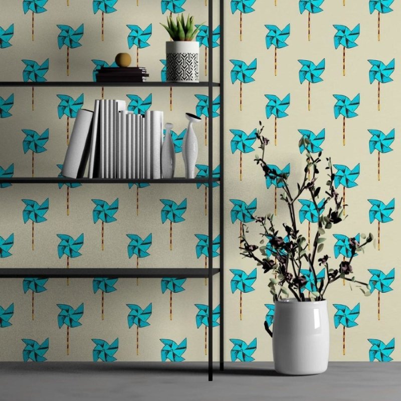 Papel de Parede Adesivo Cataventos Azuis N013163 - Papel na Parede