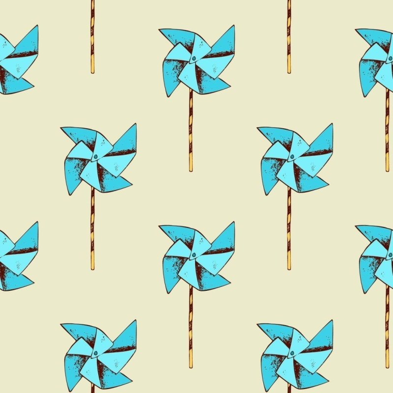 Papel de Parede Adesivo Cataventos Azuis N013163 - Papel na Parede