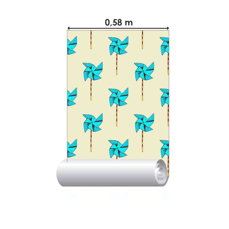 Papel de Parede Adesivo Cataventos Azuis N013163 - Papel na Parede