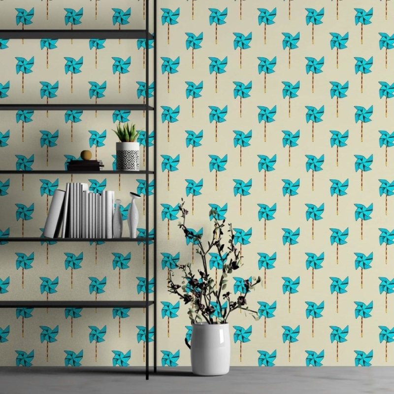 Papel de Parede Adesivo Cataventos Azuis N013163 - Papel na Parede