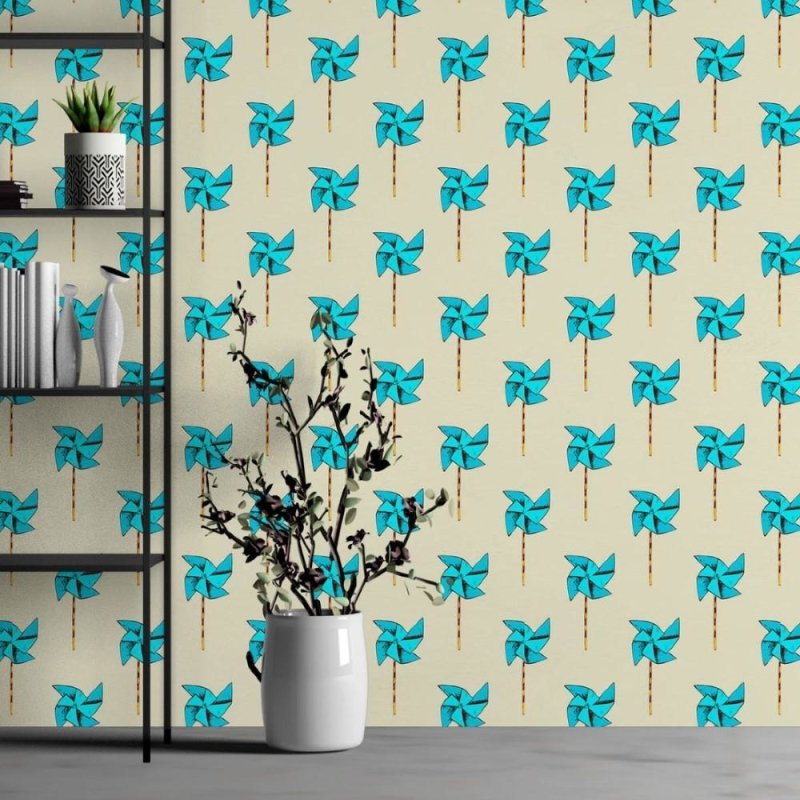 Papel de Parede Adesivo Cataventos Azuis N013163 - Papel na Parede