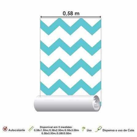 Papel de Parede Adesivo Chevron Azul 918788 - Papel na Parede