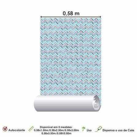 Papel de Parede Adesivo Chevron Azul e Rosa 2548241086 - Papel na Parede