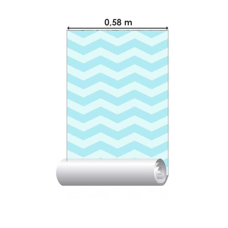 Papel de Parede Adesivo Chevron Azul Tiffany N05281 - Papel na Parede