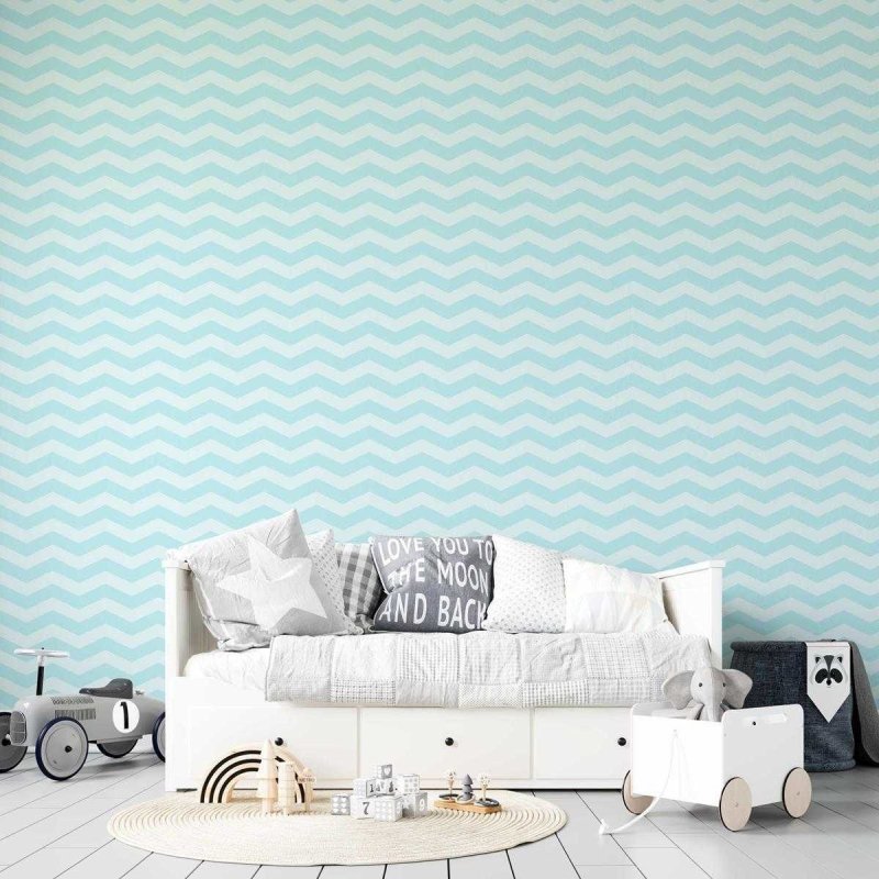 Papel de Parede Adesivo Chevron Azul Tiffany N05281 - Papel na Parede