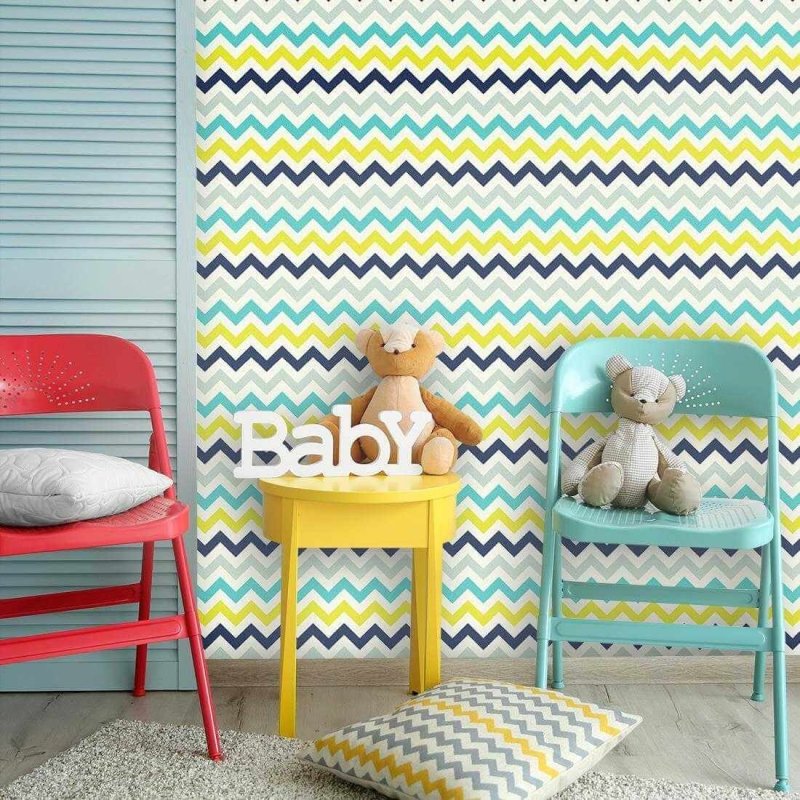 Papel de Parede Adesivo Chevron Colorido 2548241056 - Papel na Parede