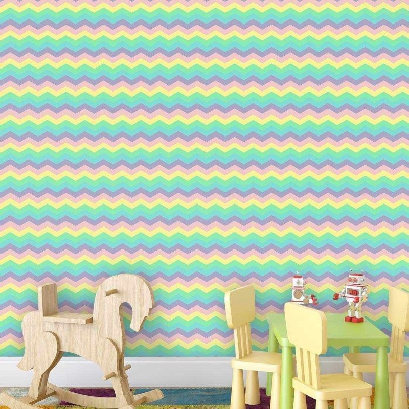 Papel de Parede Adesivo Chevron Colorido 2548241077 - Papel na Parede