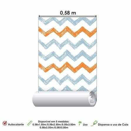 Papel de Parede Adesivo Chevron Colorido Jovem Infantil 652481 - Papel na Parede