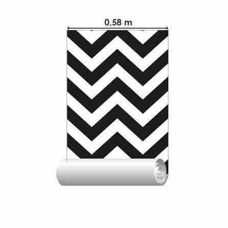 Papel de Parede Adesivo Chevron Preto e Branco 193001 - Papel na Parede