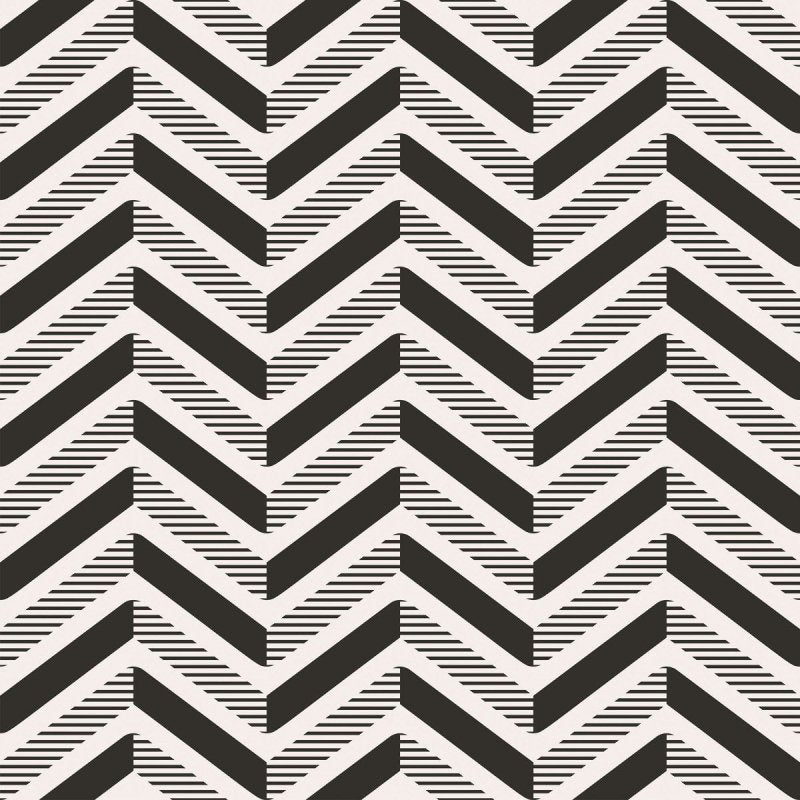 Papel de Parede Adesivo Chevron Preto E Branco N016002 - Papel na Parede