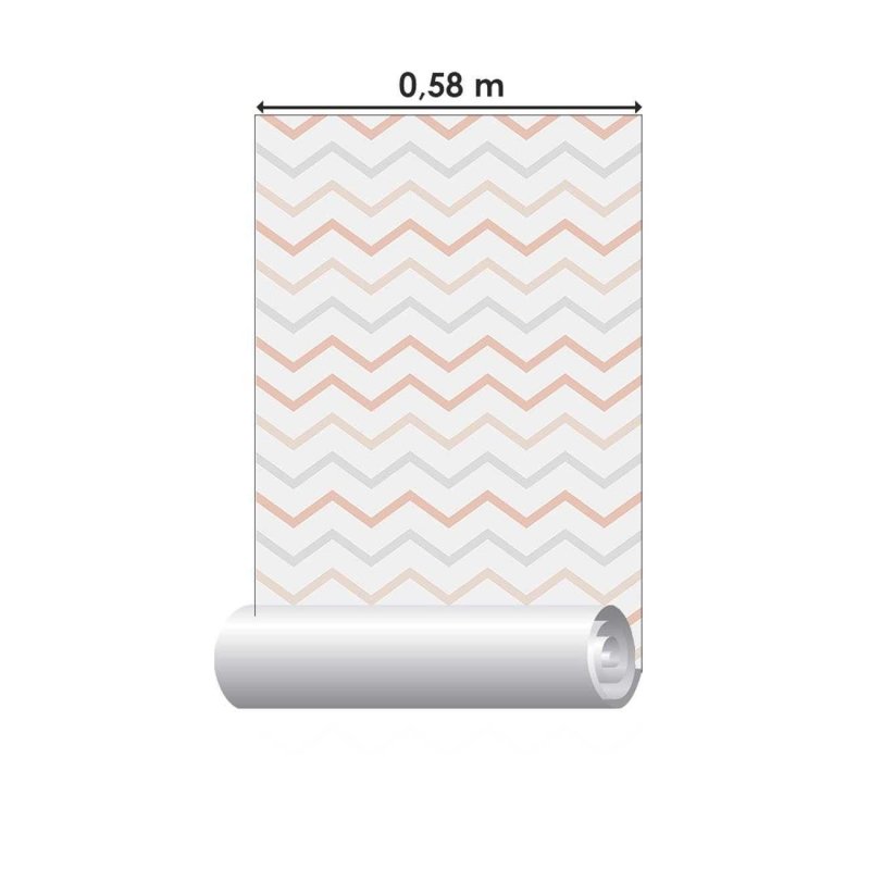 Papel de Parede Adesivo Chevron rosa e cinza N06215 - Papel na Parede