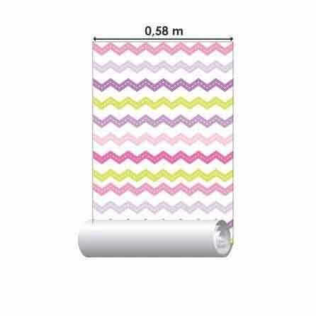 Papel de Parede Adesivo Chevron Roxo 010836 - Papel na Parede