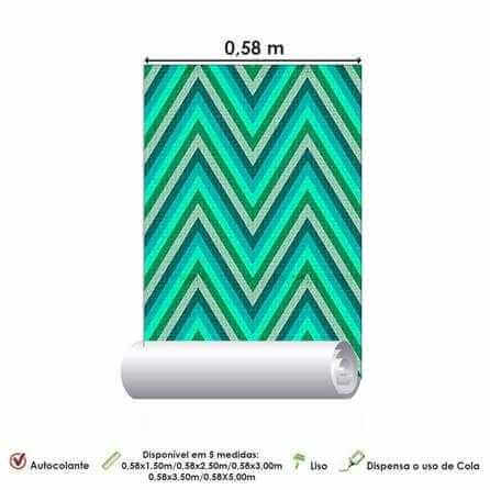 Papel de Parede Adesivo Chevron Verde 130900592 - Papel na Parede