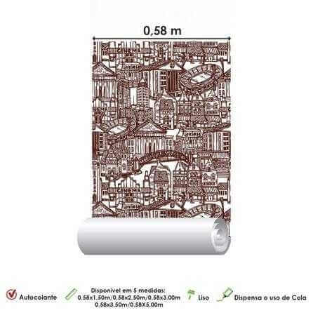 Papel de Parede Adesivo Cidade Esboço 224415913 - Papel na Parede