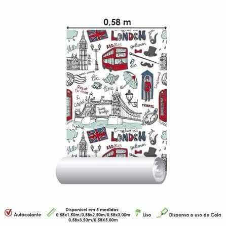 Papel de Parede Adesivo Cidade Londres Desenho 289831442 - Papel na Parede