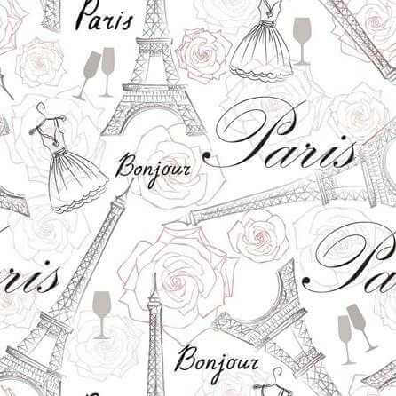 Papel de Parede Adesivo Cidade Paris Floral 533763223 - Papel na Parede