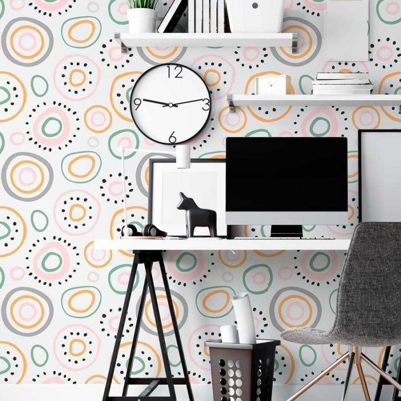 Papel de Parede Adesivo Circulos Coloridos N06283 - Papel na Parede