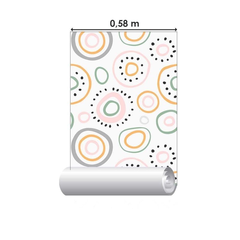 Papel de Parede Adesivo Circulos Coloridos N06283 - Papel na Parede