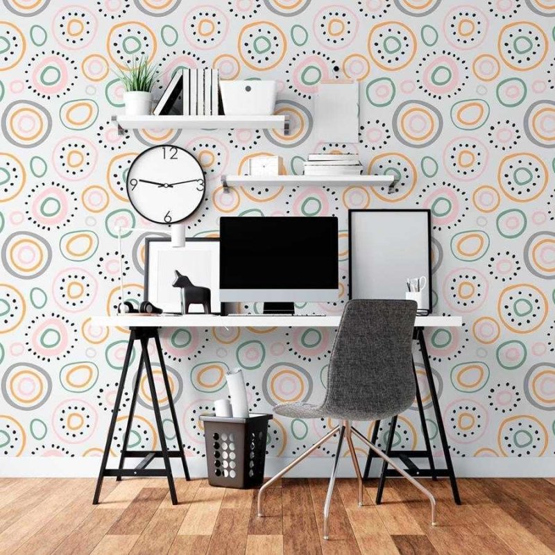 Papel de Parede Adesivo Circulos Coloridos N06283 - Papel na Parede