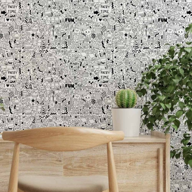 Papel de Parede Adesivo colorir jovem N014084 - Papel na Parede