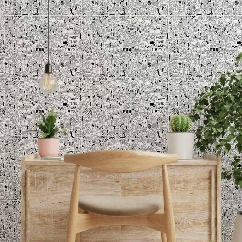 Papel de Parede Adesivo colorir jovem N014084 - Papel na Parede