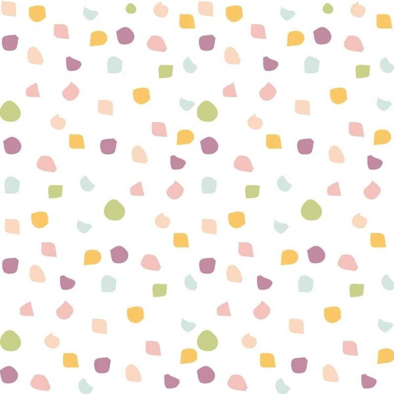 Papel de Parede Adesivo Confeti Colorido Fundo Branco N05073 - Papel na Parede