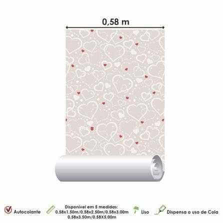 Papel de Parede Adesivo Coração Cinza 167526944 - Papel na Parede