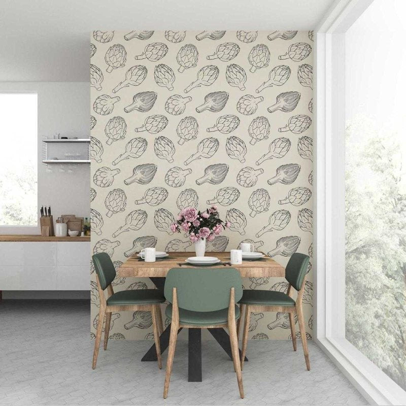 Papel de Parede Adesivo Coração de Alcachofra N07052 - Papel na Parede
