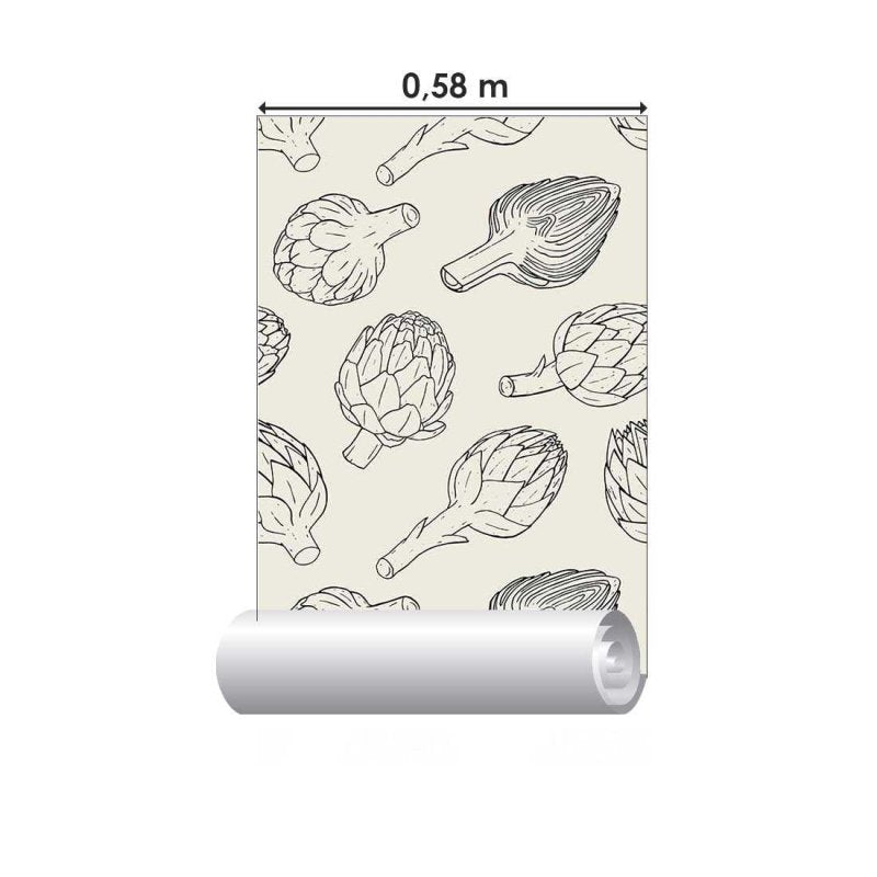 Papel de Parede Adesivo Coração de Alcachofra N07052 - Papel na Parede