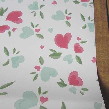 Papel de Parede Adesivo Coração Rosa e Azul 146512421 - Papel na Parede