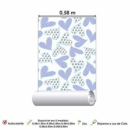 Papel de Parede Adesivo Coração Roxo 367 - Papel na Parede