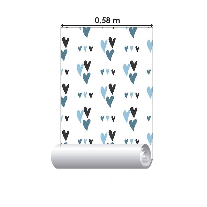 Papel de Parede Adesivo Corações N010163 - Papel na Parede