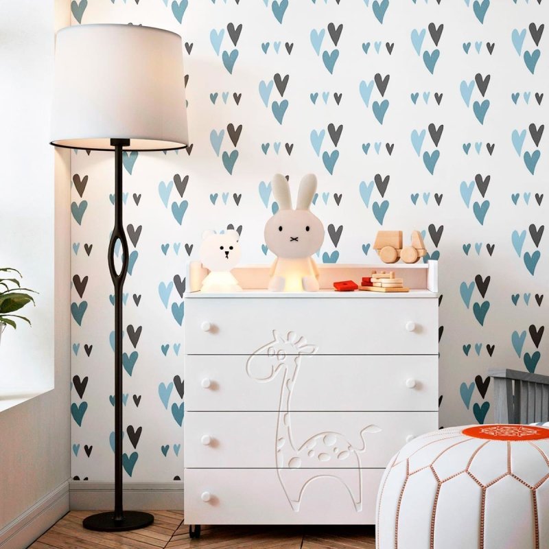 Papel de Parede Adesivo Corações N010163 - Papel na Parede