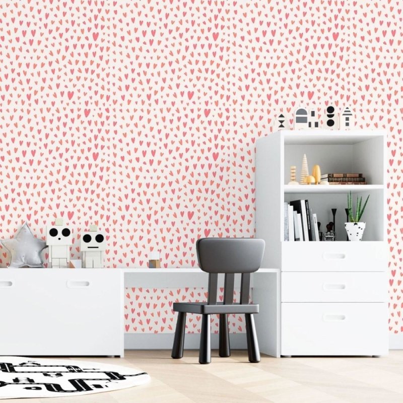 Papel de Parede Adesivo Corações N015172 - Papel na Parede