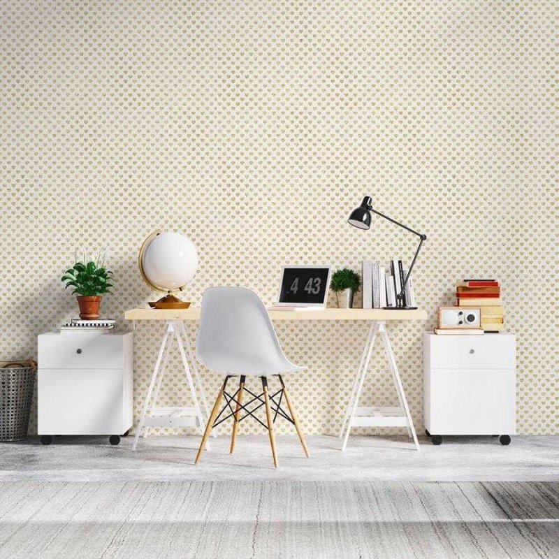 Papel de Parede Adesivo Corações Ouro N06115 - Papel na Parede