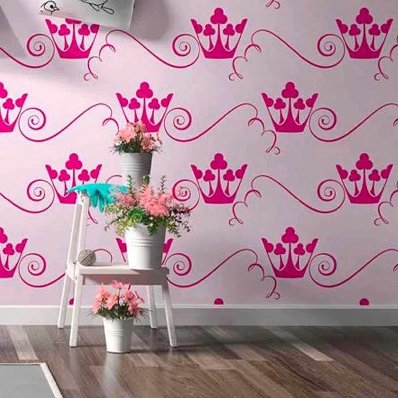 Papel de Parede Adesivo Coroa Rosa 383664594 - Papel na Parede