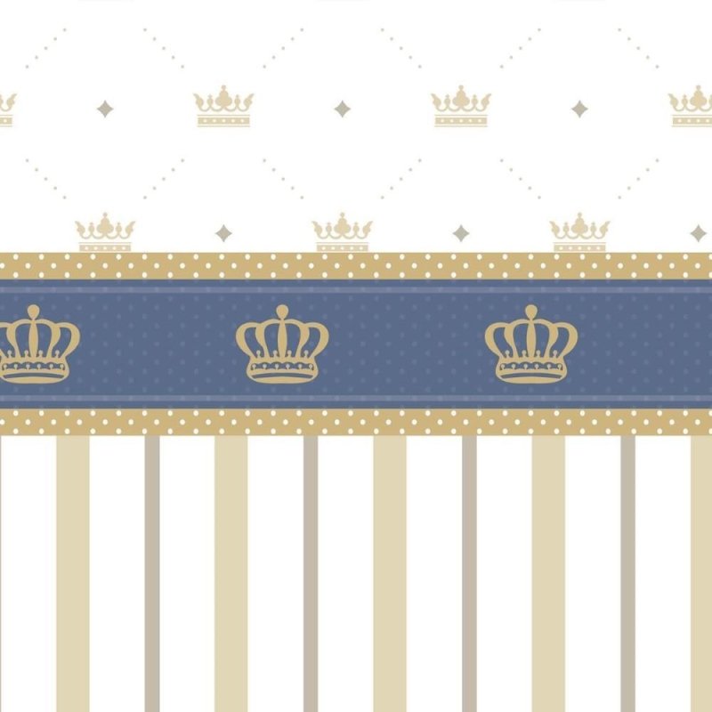 Papel de Parede Adesivo Coroas e Listras N011014 - Papel na Parede
