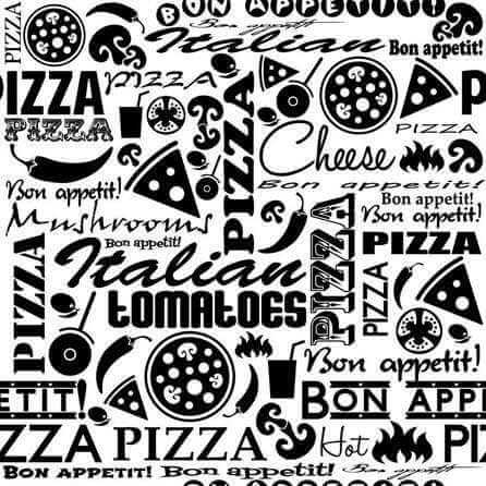 Papel de Parede Adesivo Cozinha Pizza Palavras 250666969 - Papel na Parede