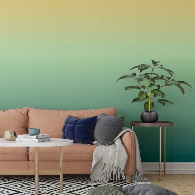 Papel de Parede Adesivo degradê amarelo verde N014068 - Papel na Parede