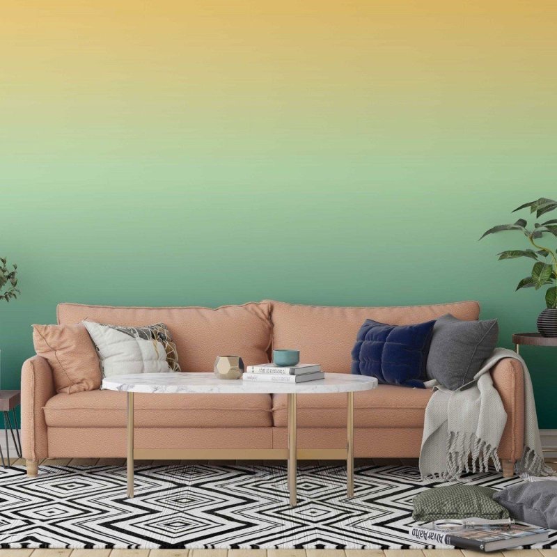 Papel de Parede Adesivo degradê amarelo verde N014068 - Papel na Parede