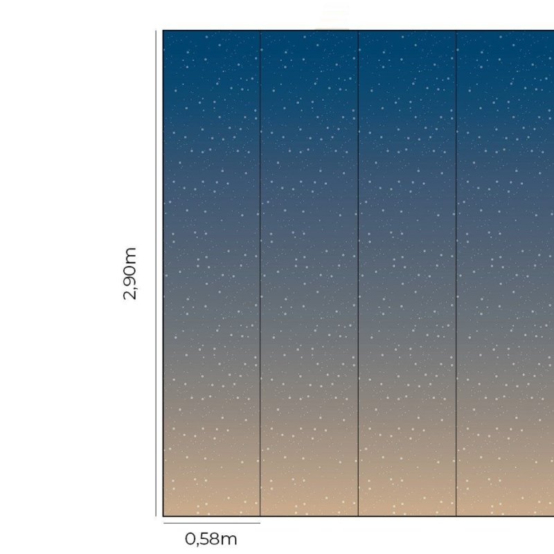 Papel de Parede Adesivo Degradê Céu estrelado N014107 - Papel na Parede