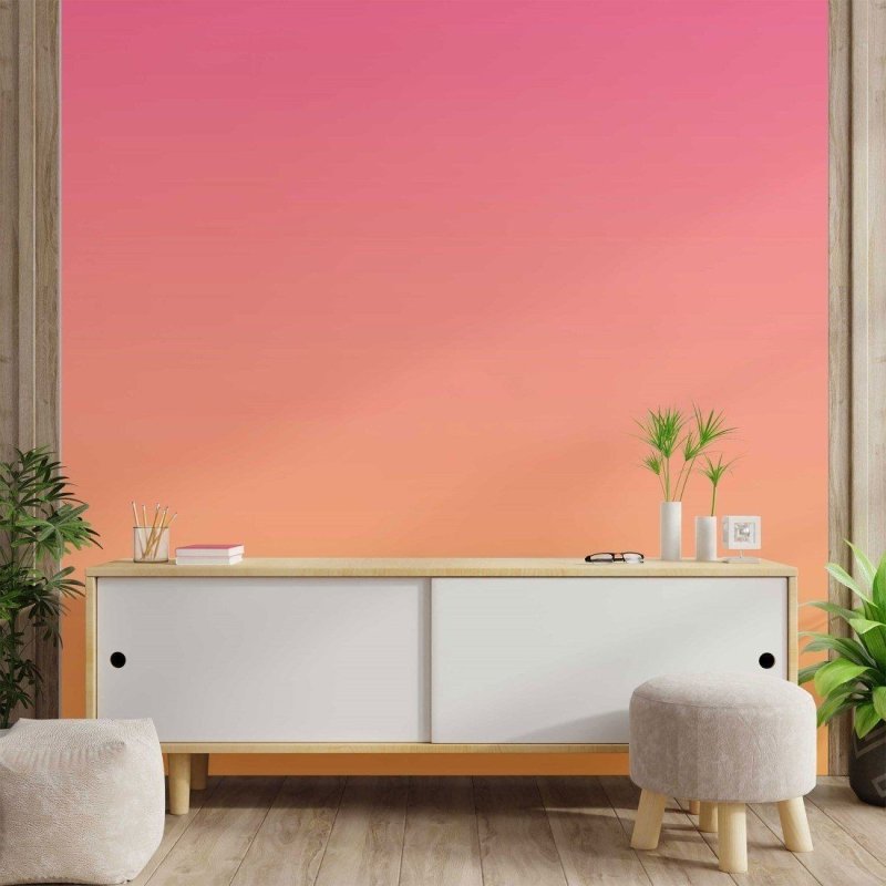 Papel de Parede Adesivo degradê Rosa Laranja N014063 - Papel na Parede