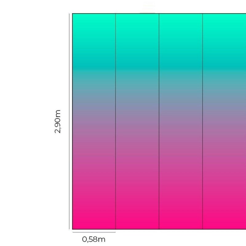 Papel de Parede Adesivo degradê verde água rosa N014071 - Papel na Parede