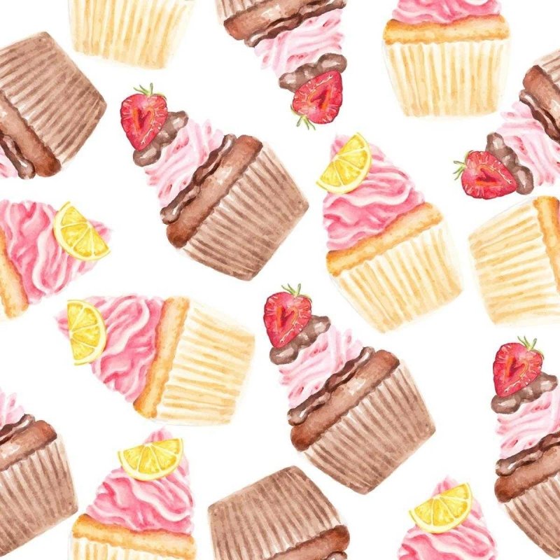 Papel de Parede Adesivo Delícia de cupcakes N03112 - Papel na Parede