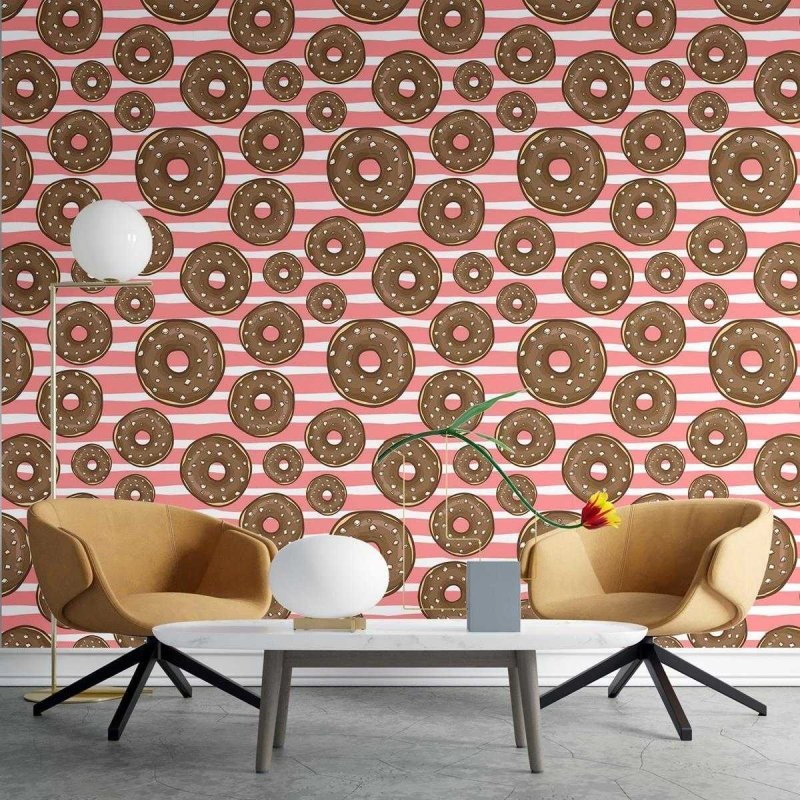 Papel de Parede Adesivo Donuts Chocolate N03050 - Papel na Parede