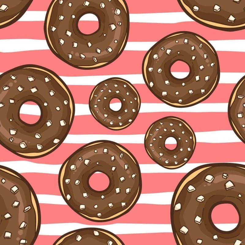 Papel de Parede Adesivo Donuts Chocolate N03050 - Papel na Parede