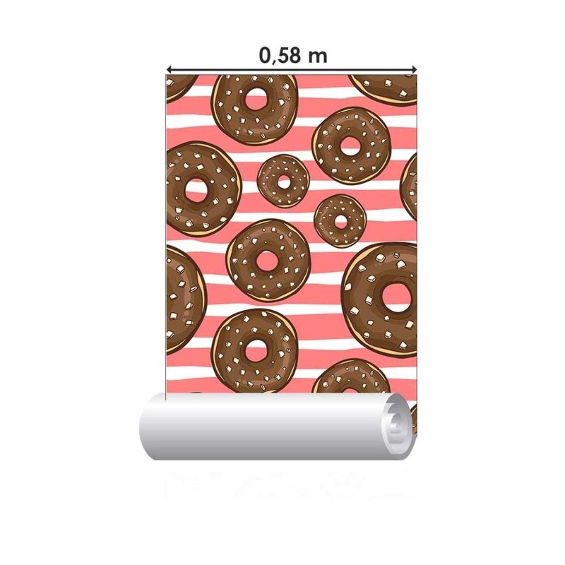 Papel de Parede Adesivo Donuts Chocolate N03050 - Papel na Parede