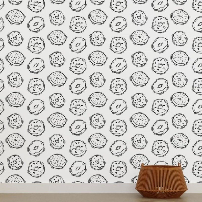 Papel de Parede Adesivo Donuts Colorir N015028 - Papel na Parede