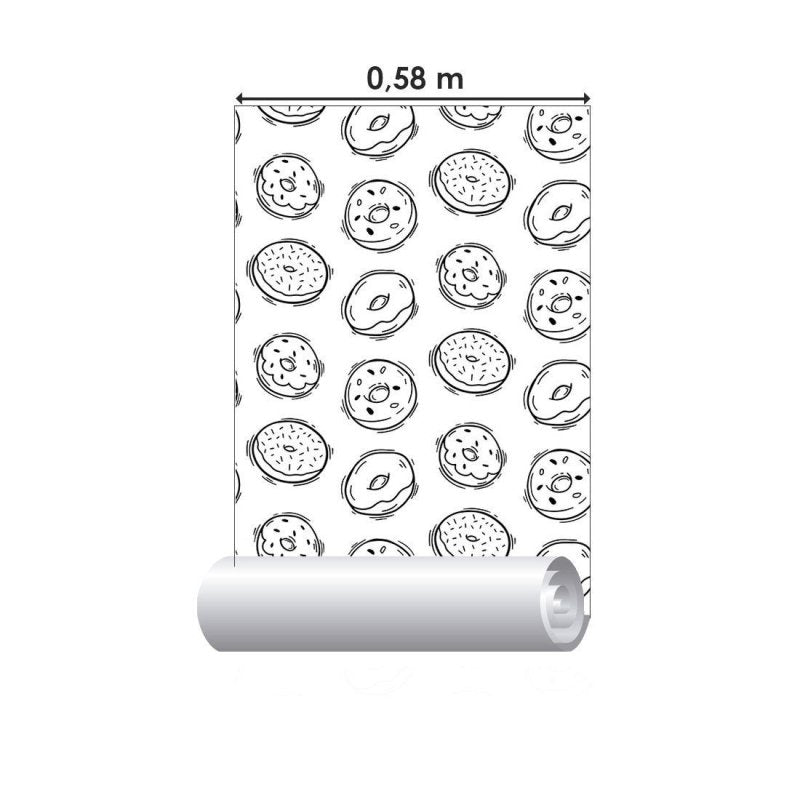 Papel de Parede Adesivo Donuts Colorir N015028 - Papel na Parede