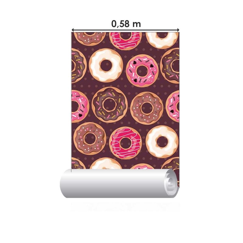 Papel de Parede Adesivo Donuts Doces N018007 - Papel na Parede